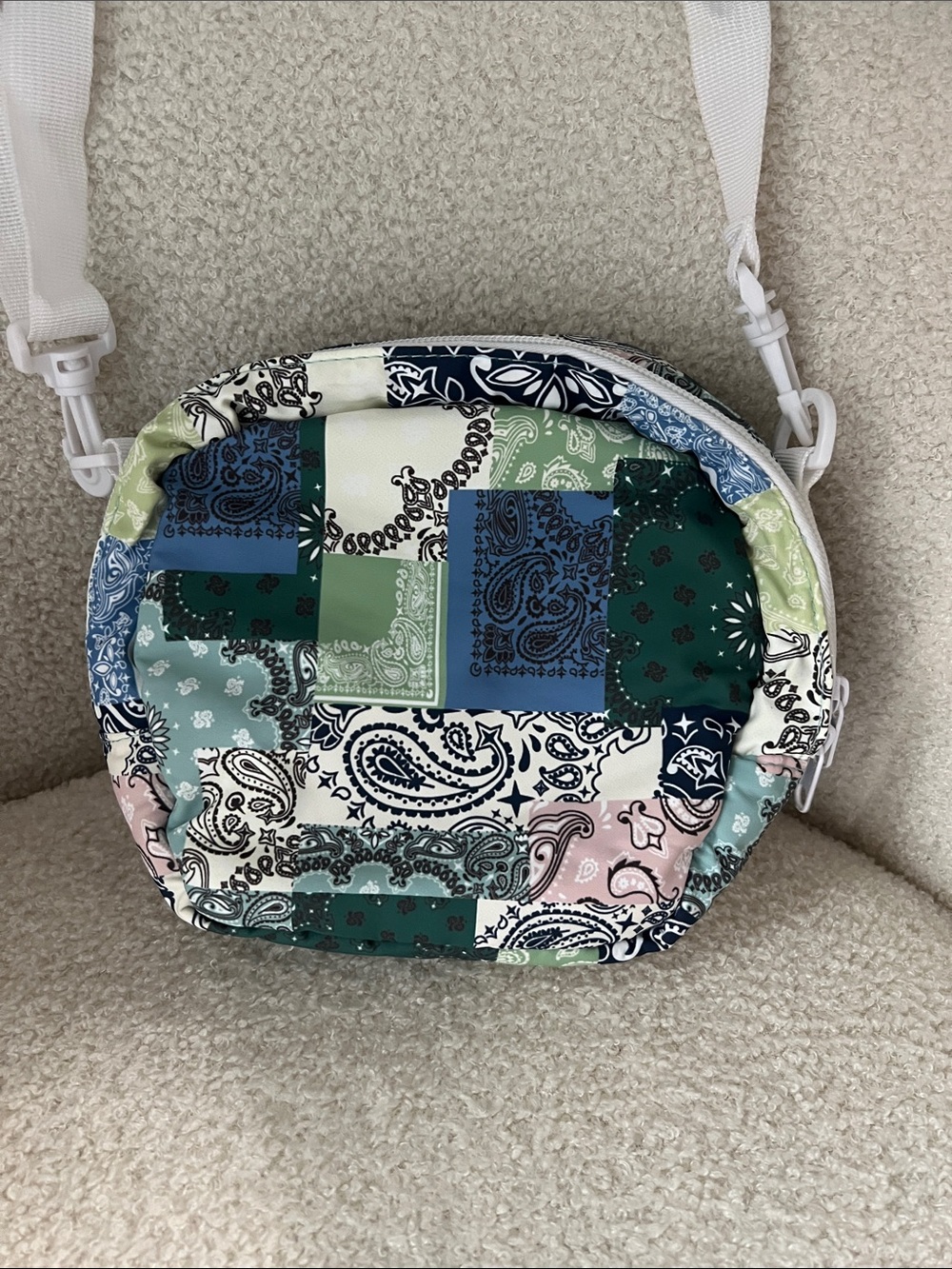 Patchwork Paisley Shoulder Bag - Green Multi
